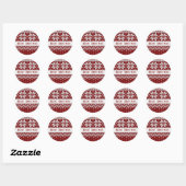Kersttrui Gebreid Rood en Wit Ronde Sticker (Vel)