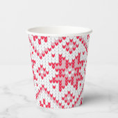 Kersttrui gebreide rode sneeuwvlok papieren bekers (Achterkant)
