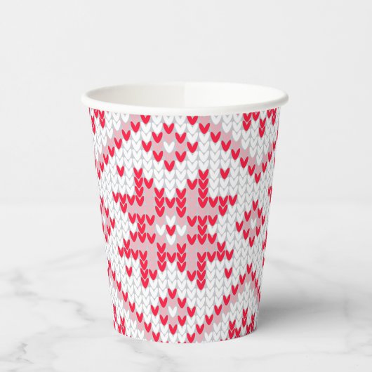 Kersttrui gebreide rode sneeuwvlok papieren bekers (Links)