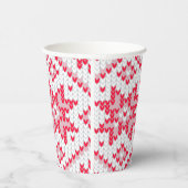 Kersttrui gebreide rode sneeuwvlok papieren bekers (Rechts)