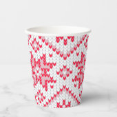 Kersttrui gebreide rode sneeuwvlok papieren bekers (Voorkant)