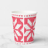 Kersttrui gebreide rode sneeuwvlok papieren bekers (Rechts)
