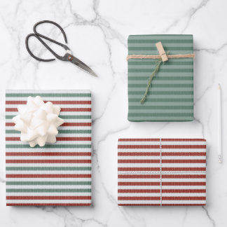 Kersttrui Gebreide Strepen (rood en groen) Inpakpapier Vel