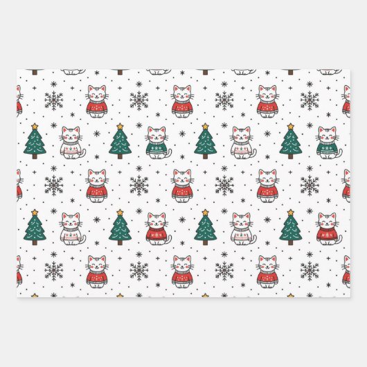 Kersttrui Kittens Inpakpapier Vel (Voorkant)