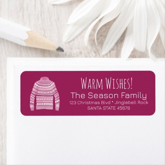 Kersttrui-label met warme wensen etiket (Insitu)
