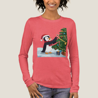 Kersttrui met Cute Pinguïn Tri-Blend Shirt