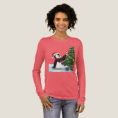 Kersttrui met Cute Pinguïn Tri-Blend Shirt (Voorkant)