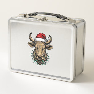 Kersttrui met koe en kerstmuts voor dames_1