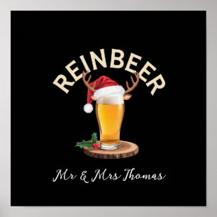 Kersttrui met rendier grappig cadeau voor bierlief poster