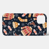 Kersttrui Mutsen IJsschaats Winter Patroon Case-Mate iPhone Case (Achterkant (horizontaal))