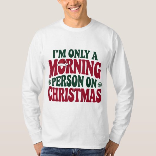 Kersttrui ochtendmens 2025 Grappige T-shirt (Voorkant)
