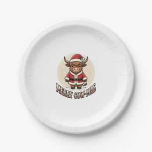 Kersttrui Ontwerp met Schotse Hoogland Koe_1 Papieren Bordje