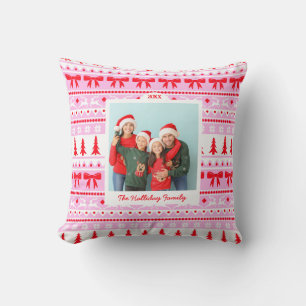 Kersttrui patroon en 2 foto familie kussen