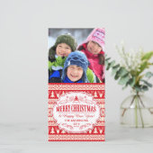 Kersttrui Patroon Vakantie Afbeelding Feestdagenkaart (Staand voorkant)