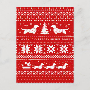 Kersttrui patroon voor Dachshunds Feestdagenkaart