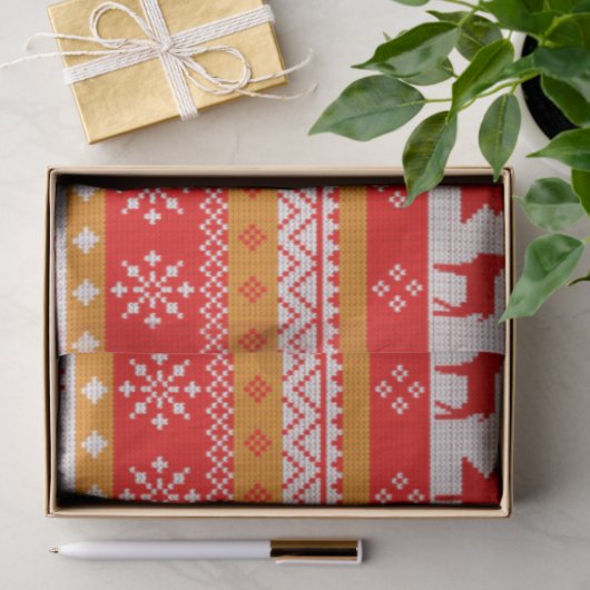 Kersttrui Pine Trees Snowflakes Kerstmis Tissuepapier (Geschenk)