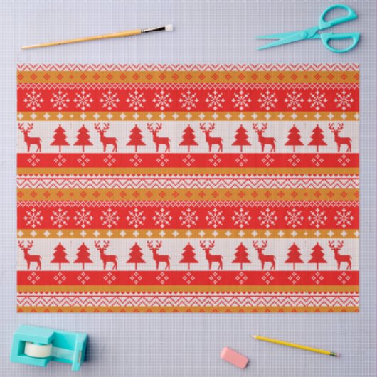 Kersttrui Pine Trees Snowflakes Kerstmis Tissuepapier (Craft)