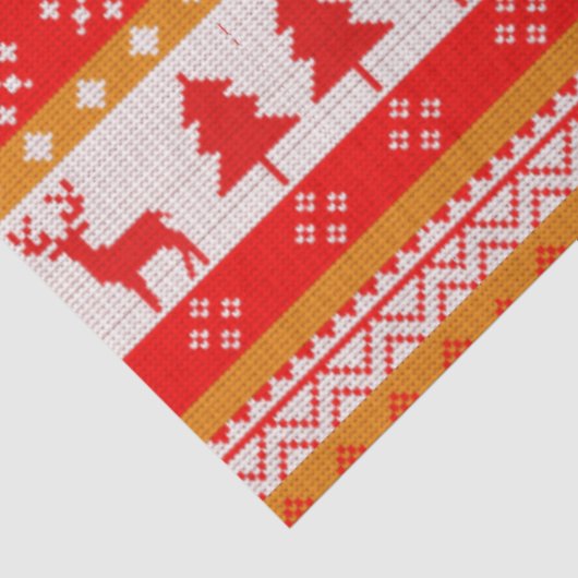 Kersttrui Pine Trees Snowflakes Kerstmis Tissuepapier (Detail)