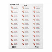 Kersttrui Poodle Retouradreslabels Etiket (Full Sheet)