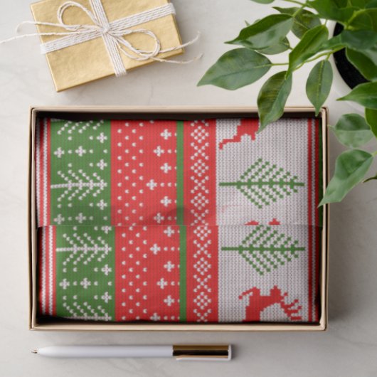 Kersttrui rendier dennenbomen Kerstmis Tissuepapier (Geschenk)