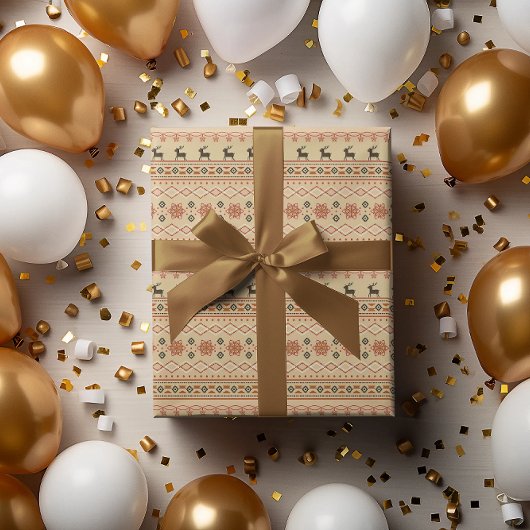Kersttrui Rendier Patroon Cadeaupapier