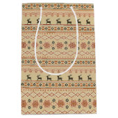 Kersttrui Rendier Patroon Medium Cadeauzakje (Voorkant)