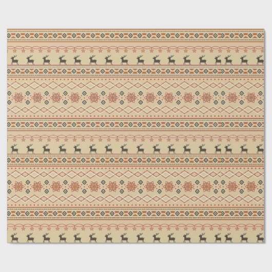 Kersttrui rendierpatroon cadeaupapier (Vlak)