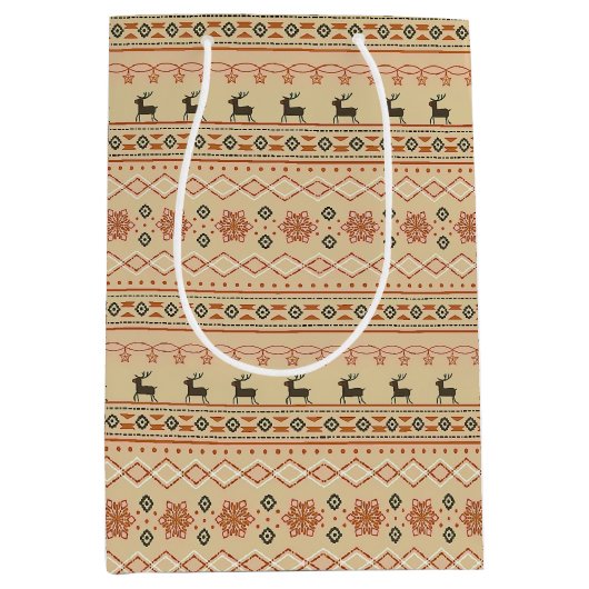 Kersttrui rendierpatroon medium cadeauzakje (Voorkant)