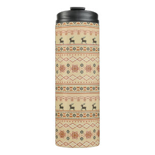 Kersttrui rendierpatroon thermosbeker