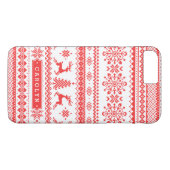Kersttrui rood fair isle patroon monogram Case-Mate iPhone case (Achterkant (Horizontaal))