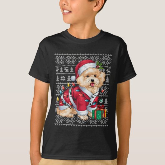 Kersttrui Stijl Lelijk Santa Bichon Frise Hond Chr T-shirt (Voorkant)