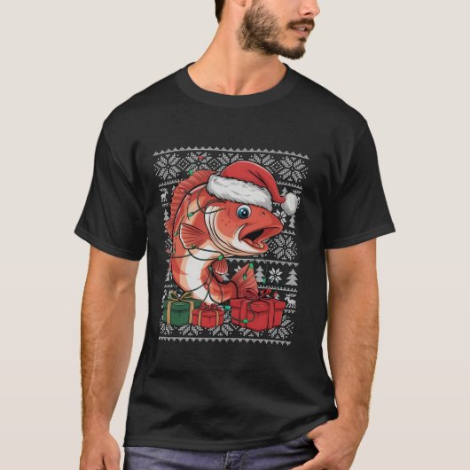 Kersttrui Stijl Lelijke Kerstman Hoed Roodbaars Ke T-shirt (Voorkant)