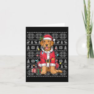 Kersttrui Stijl Lelijke Santa Airedale Terrier Hon Kaart