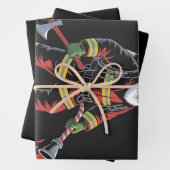 Kersttrui voor brandweerman Kerstmis Funny Sinterk Inpakpapier Vel (In situ)