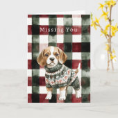 Kersttrui voor hond in het groen kaart (Gele Bloem)