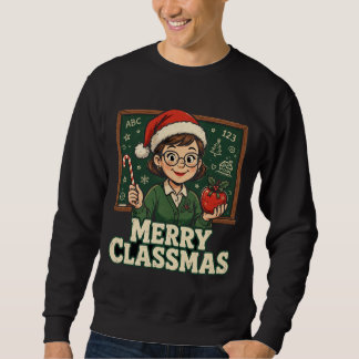 Kersttrui voor leerkrachten met 'Merry Classmas' Trui