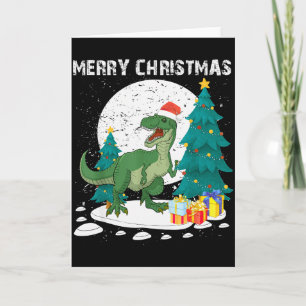 Kersttrui voor vrouwen Kerstman T Rex Kaart