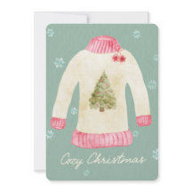 Kersttrui Watercolor Kaart - Beschrijfbaar