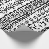 kersttrui zwart wit fair isle patroon cadeaupapier (Hoek)