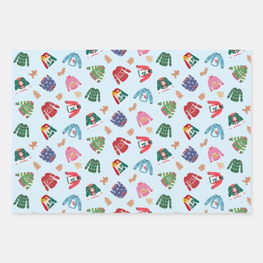 Kersttruien en peperkoekjes inpakpapier vel (Voorkant 3)