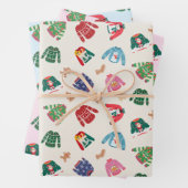 Kersttruien en peperkoekjes inpakpapier vel (In situ)