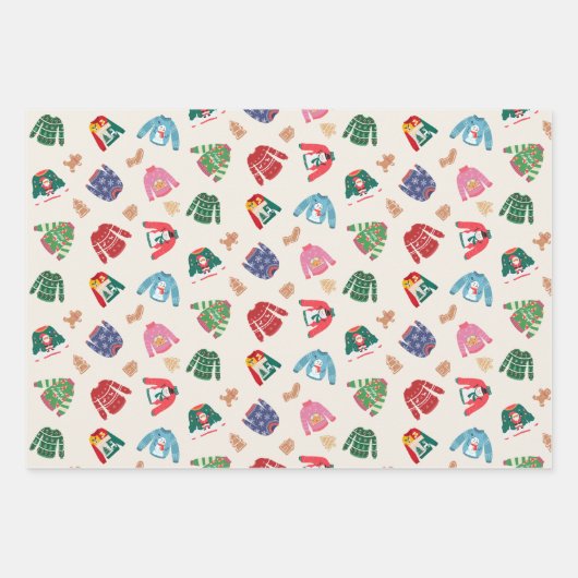 Kersttruien en peperkoekjes inpakpapier vel (Voorkant)