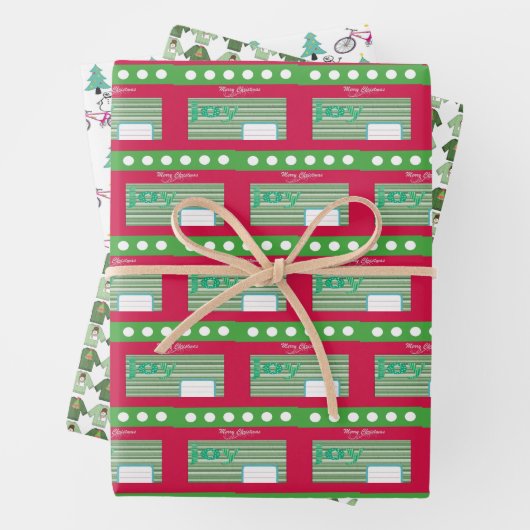 Kersttruien lakens wikkelen papieren fiets inpakpapier vel (In situ)