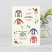 Kersttruien Vakantie Party Uitnodiging (Staand voorkant)