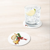 Kersttrumpet Ronde Kartonnen Onderzetter (Insitu)