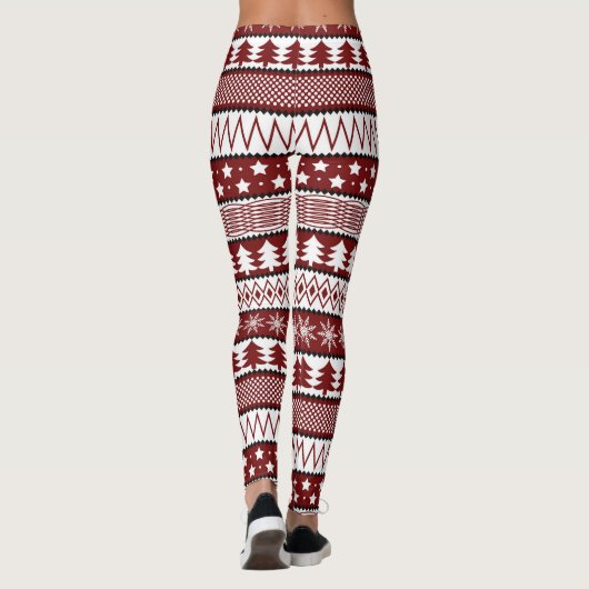 Kersttrustpatroon Vakantiedagen leggings (Achterkant)