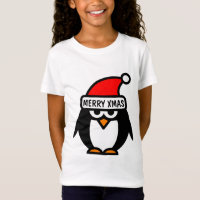 kersttshirt met grappige pinguïn cartoon