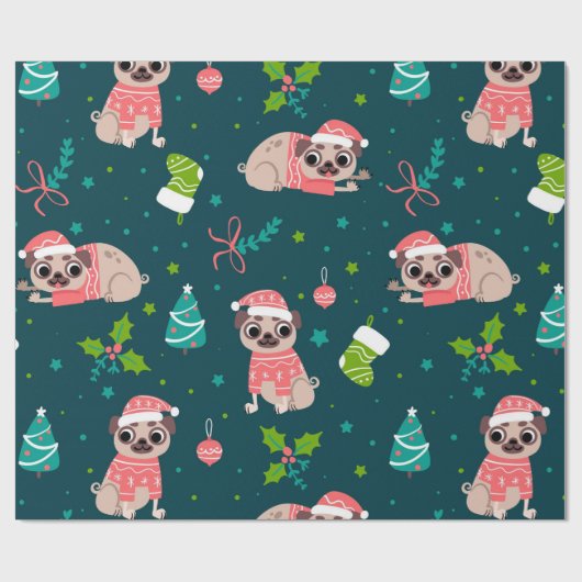 kersttuggen cadeaupapier (Vlak)