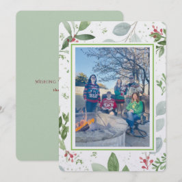 Kersttuin familiefoto feestdagenkaart