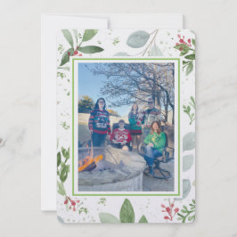 Kersttuin familiefoto feestdagenkaart